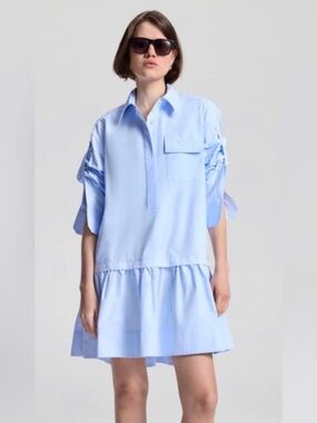 A.L.C. | Brooke Cotton Mini Shirtdress | Sky Blue | XS | NWT